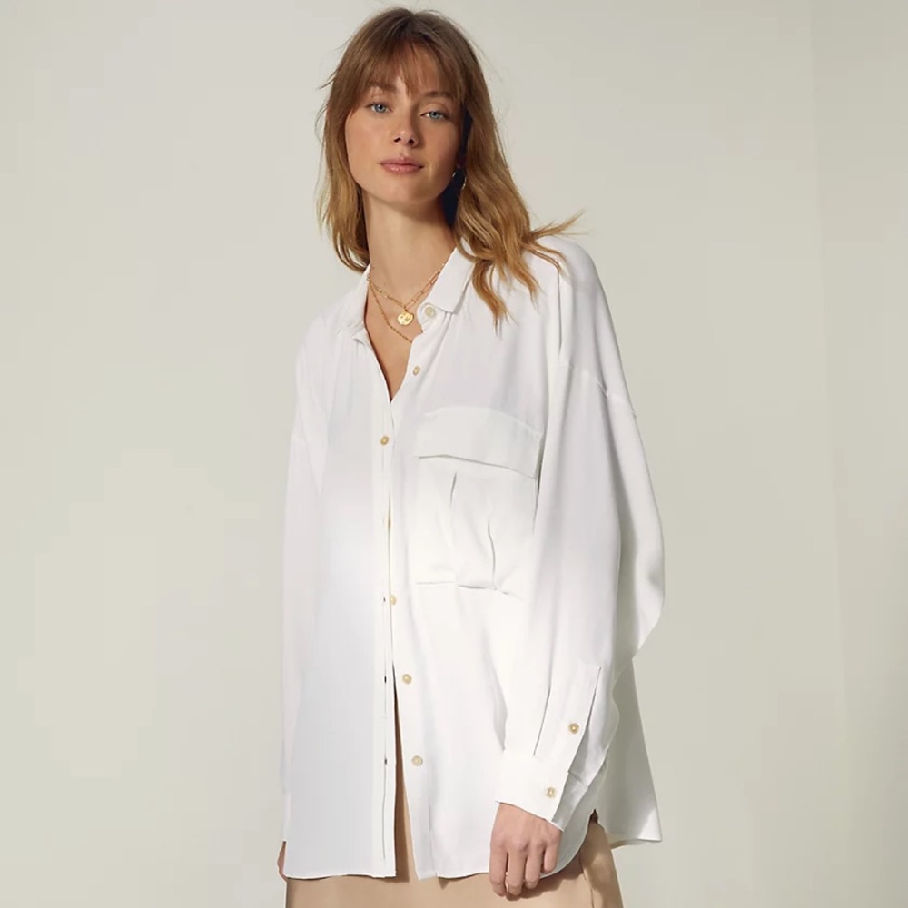 ARITZIA / WILFRED kipling oversized white button down blouse